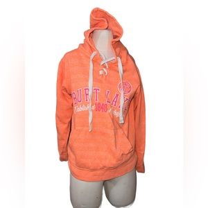 LONG ROCK | BURT LAKE MICHIGAN HOODED LIGHTWEIGHT POCKETED SWEATSHIRT SZ SMALL